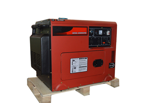 Eletric 휴대용 발전기 5000W 5KVA 방음 유형 발전기 빨강